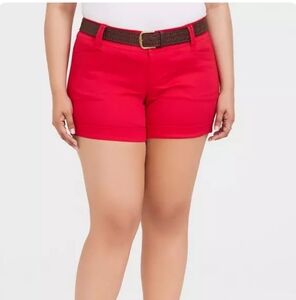 ⚘️⚘️Torrid Size 20 No Belt Sateen Short - Red